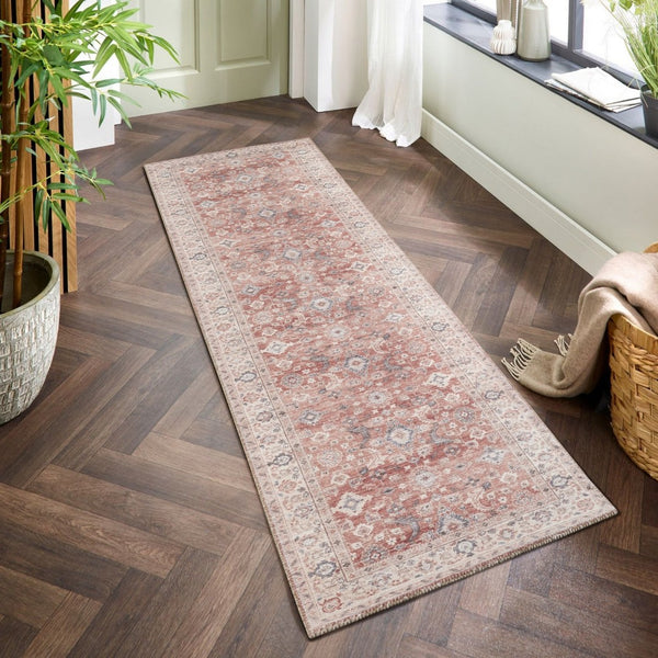 English Elm Majestic Red Traditional Runner Rug Polyester Pile Hallway Entryway Heirloom Style B186P428861