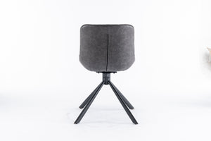 English Elm Mid-Century Modern Swivel Dining Chair Set Of 2 - Elegant Tufted Accents, Metal Legs, Dark Gray T3903P405989