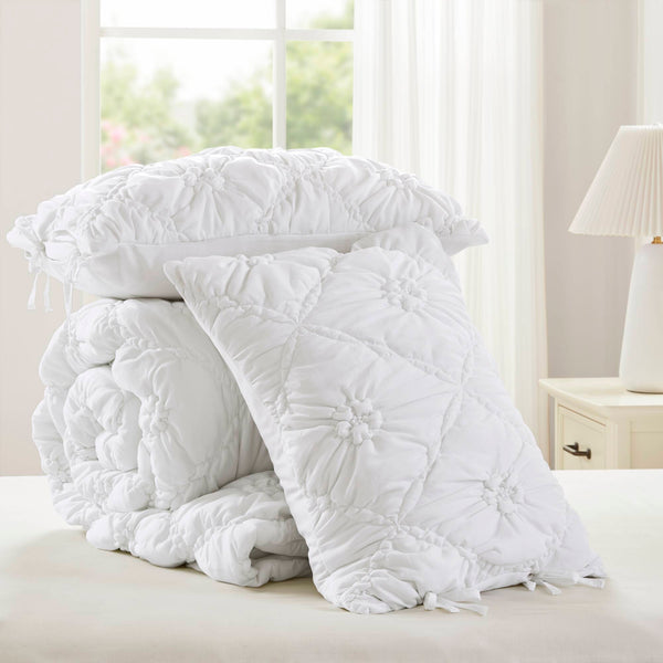 English Elm 3PCS King Comforter Set with Plush Microfiber Fill, Oversized 102"x88" Comforter and Shams White 16.93 L x 12.99 W x 7.87 H B035P366530