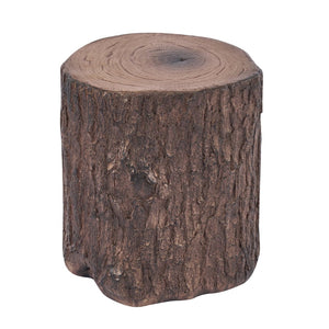 English Elm Tree Stump Mgo Accent Table Realistic Bark Texture Indoor Outdoor Rustic Side N776P372341W