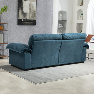 English Elm 84" Chenille Sofa Loveseat with Memory Foam & Pocket Springs, Plush Dual-Layer Comfort, Sturdy Frame Blue W676S00010