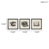 Intelligent Design Vintage Models Casual 3-piece Framed Wall Art Set ID95A-0035 Black