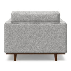 English Elm Morrison Sculptural Mid-century Armchair with Rubberwood Legs and Performance Fabric Gray B136P420741