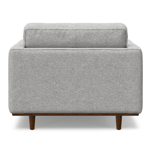 English Elm Morrison Sculptural Mid-century Armchair with Rubberwood Legs and Performance Fabric Gray B136P420741