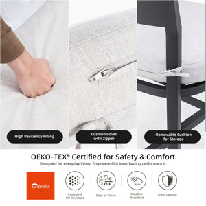 English Elm Modern 5Pc Outdoor Patio Bar Set – Stylish Sintered Stone Table & Comfortable Aluminum Stools! W1886S00022