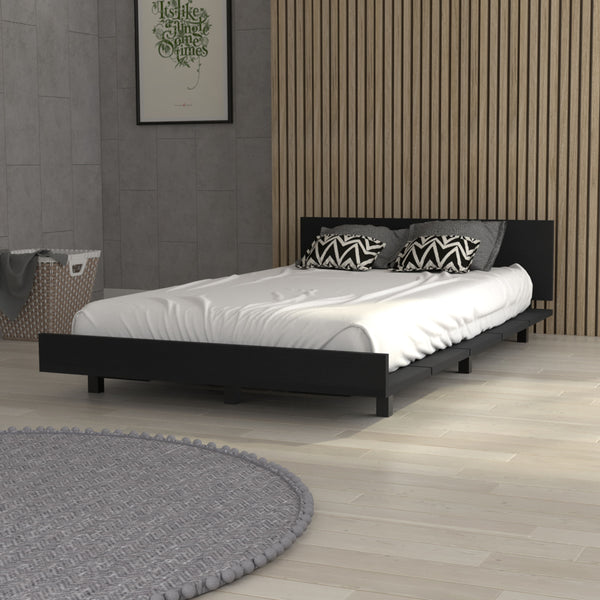 English Elm Portoalegre Twin Bed Base with Headboard in Black, 441 LB Capacity, 13.7" Headboard, Modern Classic стиль B128S00108