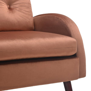 English Elm Upholstered Velvet Reclining Accent Chair with Ottoman Tufted Lounge Seating T3623P411360