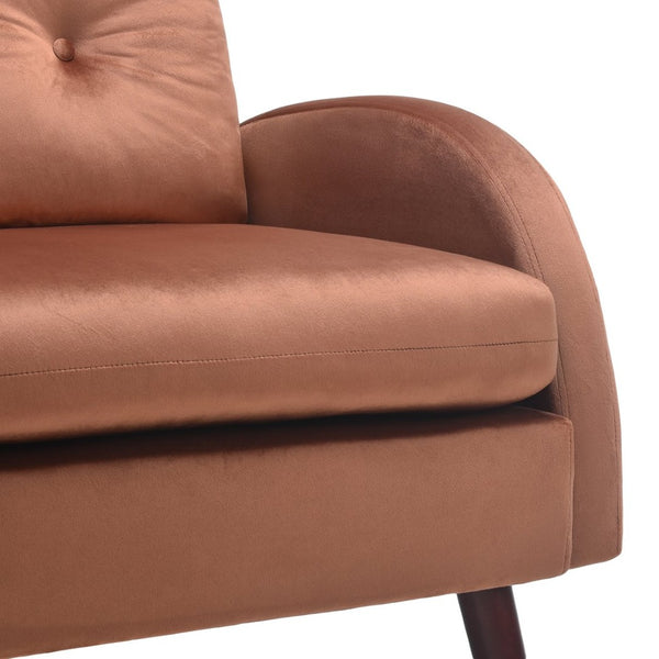 English Elm Upholstered Velvet Reclining Accent Chair with Ottoman Tufted Lounge Seating T3623P411360