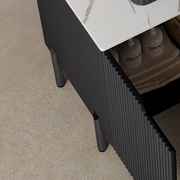 English Elm Turio 30" Freestanding Bathroom Vanity With Soft-Close Doors, Elegant White Basin & Stone Countertop W2615S00471-GIGA