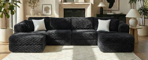 English Elm Swivel Barrel Accent Chair Chenille Tufted Round Club Seat for Living Room Lounge Black N719S002360B