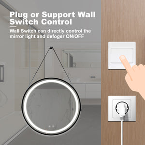 English Elm 24Inch Bathroom Led Vanity Mirror - Dimmable Touch Control, Anti-Fog, Adjustable Lighting & Waterproof W1992P211230