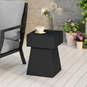 Christopher Knight Home® - Noble House - Aesop Outdoor Modern Side Table, Matte Black