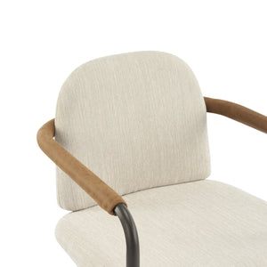 English Elm Christopher Knight Home® - Dinning modern iron-frame dining chair set of 2 with durable fabric seats, compact, stylish and sturdy Beige,Espresso N771P247180M