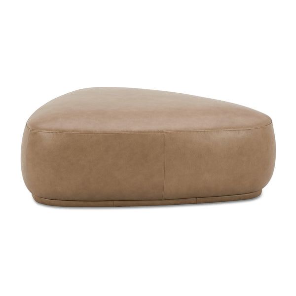 English Elm Jennifer Taylor Home - Pebble Rounded Triangle Cocktail Ottoman with 11-Layer Plywood Frame and Plush Tweed Upholstery Tan+Brown B2719P238434