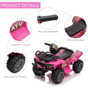 English Elm Aosom 6v Electric Toddler Atv Quad Ride on with Non-slip Grip and Durable Tires W2225P217192