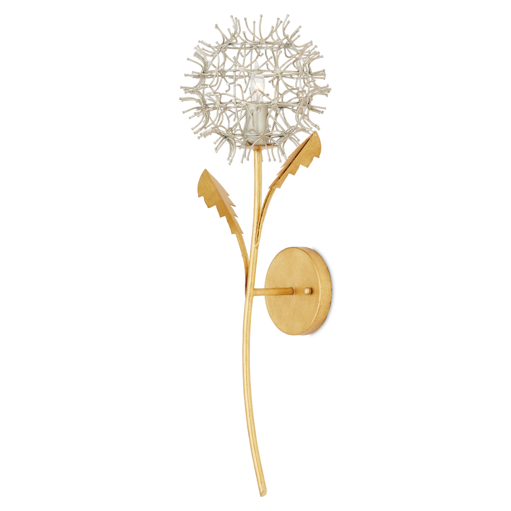 Dandelion Silver & Gold Wall Sconce - Elegant Nature-Inspired Design with Handcrafted Wrought Iron