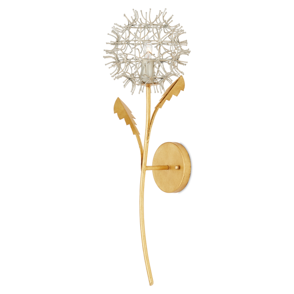 Dandelion Silver & Gold Wall Sconce - Elegant Nature-Inspired Design with Handcrafted Wrought Iron
