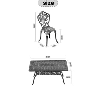 English Elm 7-Piece All-Weather Cast Aluminum Dining Set With Black Frame - Stylish, Durable & Easy To Maintain! W1710S00238