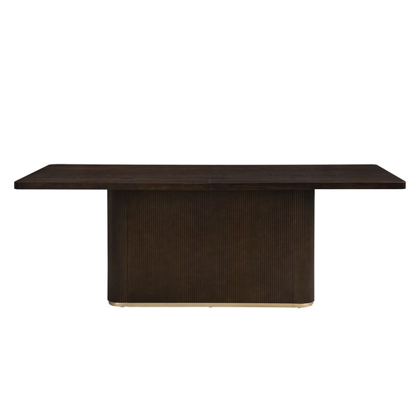 English Elm Christopher Knight Home® - 84" Rectangular Dining Table - Dark Brown Solid Wood & Mdf, Seats 6-8, Easy Assembly & Care N771P296162B_N771P296163B