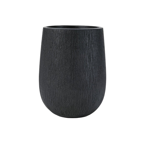 English Elm U_style Egg Shaped Mgo Stone Look Planters Set of 3 Sculptural Pots for Patio Garden N711P406659B
