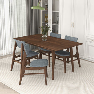 English Elm Ashcroft Furniture - Levi Modern Solid Wood Rectangular Dining Table - Water-Resistant Walnut Top For 6 Adults B183P231876