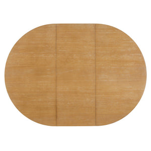 English Elm TREXM Retro Extendable Oval Dining Table with 16" Leaf, Double-Layer Pedestal, Durable Wood Finish Natural Wood Wash XW000002AAD