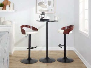 English Elm Adjustable Swivel Barstools Set of 3 Faux Leather Metal Contemporary Kitchen Bar B202S02021