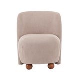 Christopher Knight Home® - Noble House - - Ultra-Soft Modern Low-Back Armless Accent Chair With Skin-Friendly Upholstery And Exquisite Round Pine Wood Feet, For Small Living Spaces, Living Room, Bedroom, Balcony, Office, Reading Nook, Khaki