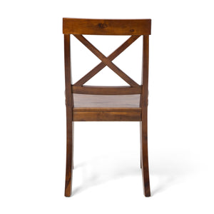 English Elm Christopher Knight Home® - Acacia Cross-Back Dining Chairs Set of 2 in Rich Mahogany — Farmhouse Style, Durable Acacia Wood Comfort 55387.00