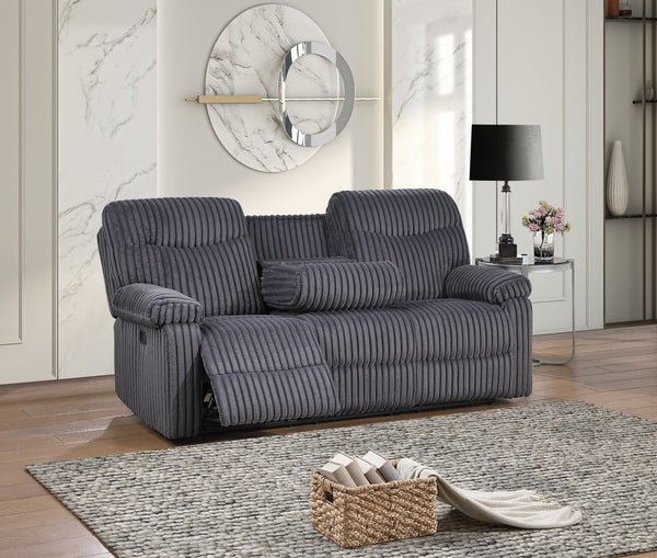 English Elm Comfy Oversized Velvet Reclining Sofa with Console Cup Holders for Media Rooms B078P473038