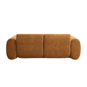 English Elm 79 in Boucle Cloud Sofa Curved 3 Seat Sculptural Living Room Upholstered Modern Camel N773P368372N