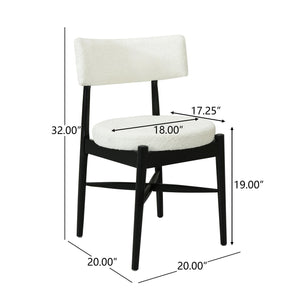 English Elm Christopher Knight Home® - Mid Century Modern Dining Chairs - Ergonomic Boucle Upholstered Design With Sturdy Rubberwood Legs N771P205425B