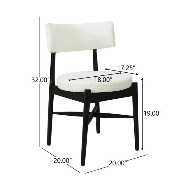 English Elm Christopher Knight Home® - Mid Century Modern Dining Chairs - Ergonomic Boucle Upholstered Design With Sturdy Rubberwood Legs N771P205425B