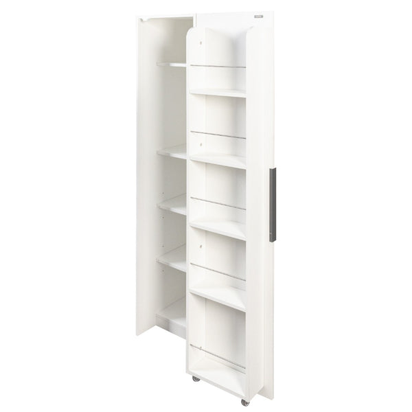 English Elm Kitchen Pantry Cabinet Freestanding Melamine Storage with Shelves for Dining Room White W331P435940
