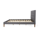 Christopher Knight Home® - Noble House - Upholstery King Size Bed-Charcoal-Combo