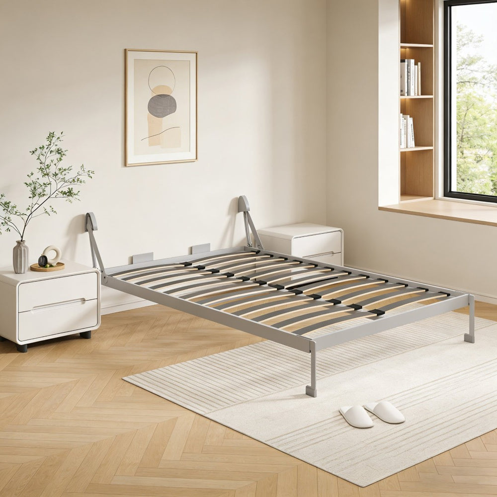 English Elm Diy Queen Murphy Wall Bed Hardware Kit Grey Metal Frame Hydraulic Fold Down System W5290P457894