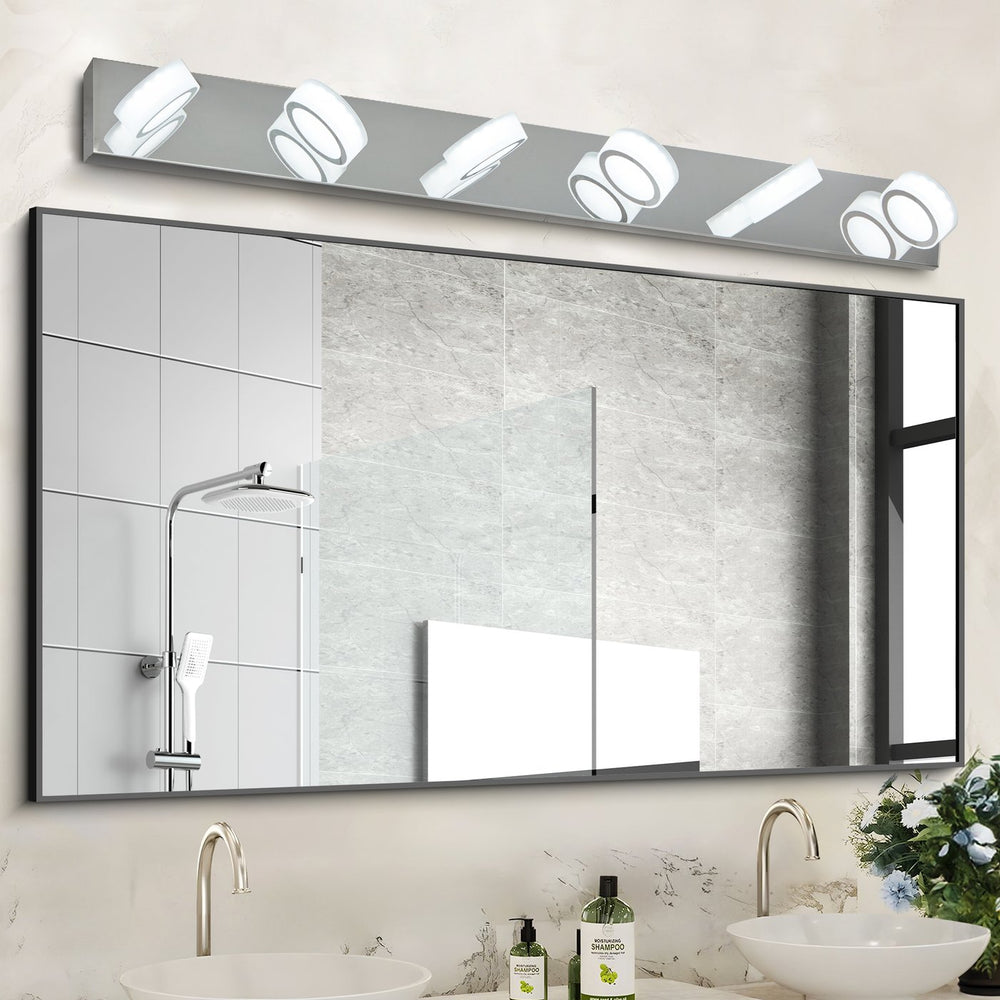 English Elm 45" Modern 6-Light Led Vanity Light – Sleek Chrome Fixture For Bright, Elegant Bathroom Illumination W2312P374892