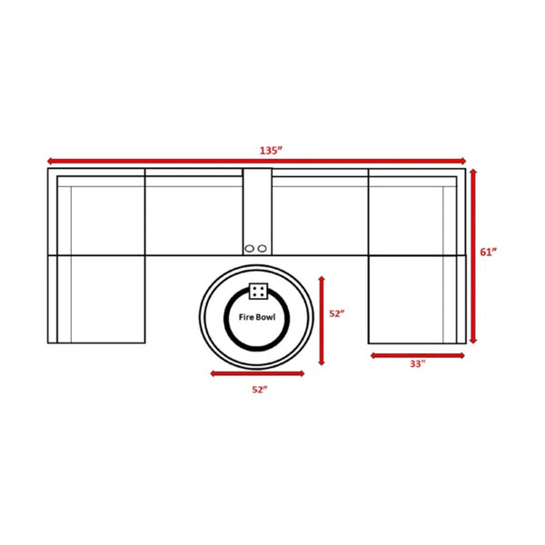 English Elm Fully Assembled 4-Person Outdoor Wicker Seating Set With Cushions & Fire Pit Table For Comfort B120S00252