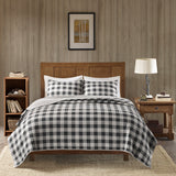 Woolrich Buffalo Check Lodge/Cabin Oversized Quilt Mini Set WR14-2022 Gray