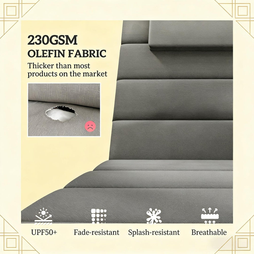 English Elm Outdoor Foldable Lounge Cushion Set with Uv Resistant Olefin Fabric and Foam Support T3971P443292