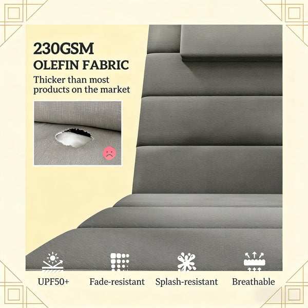 English Elm Outdoor Foldable Lounge Cushion Set with Uv Resistant Olefin Fabric and Foam Support T3971P443292
