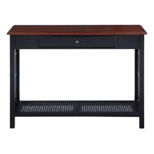 OSP Home Furnishings Oxford Foyer Table Black Frame / Cherry Top