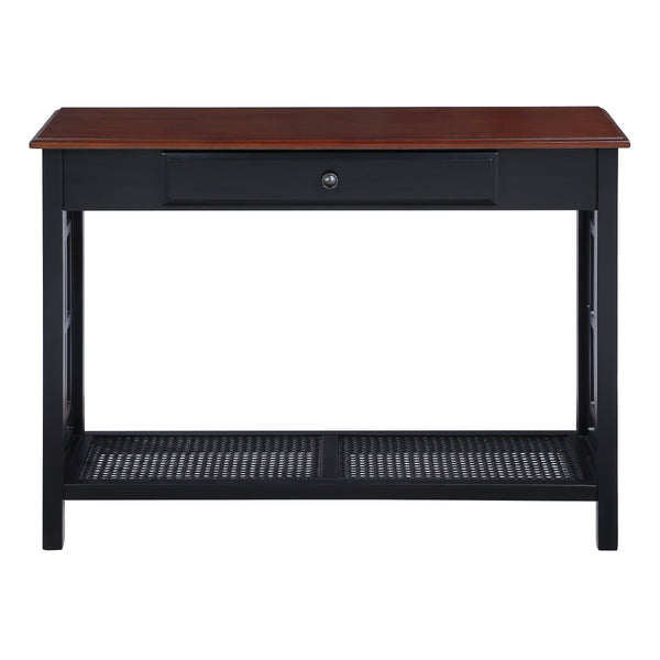 OSP Home Furnishings Oxford Foyer Table Black Frame / Cherry Top