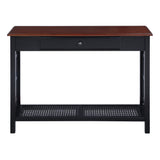 OSP Home Furnishings Oxford Foyer Table Black Frame / Cherry Top