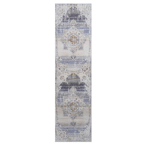 English Elm Payas Elegant Cream & Gold Medallion Runner Rug - Soft, Durable & Perfect For High-Traffic Areas B189P183575-GIGA