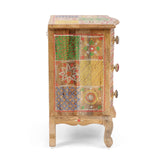 Christopher Knight Home® - Noble House - Ailey Handcrafted Boho Mango Wood 3 Drawer Nightstand