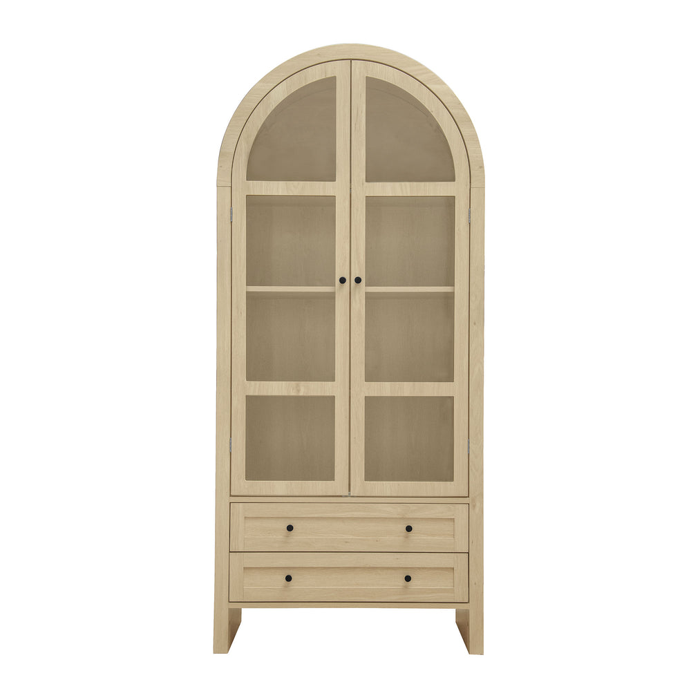 English Elm 70.28" Tall Arched Kitchen Pantry - Stylish Farmhouse Cabinet With Adjustable Shelves For Versatile Storage W688P204443