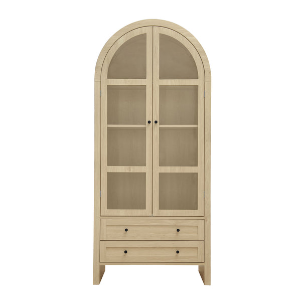 English Elm 70.28" Tall Arched Kitchen Pantry - Stylish Farmhouse Cabinet With Adjustable Shelves For Versatile Storage W688P204443