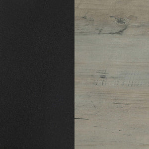 English Elm Arlette Sandy Black 2-Door Wine Cabinet with Grey Wash Top, Smooth Casters & Rustic Modern Charm B062P344941