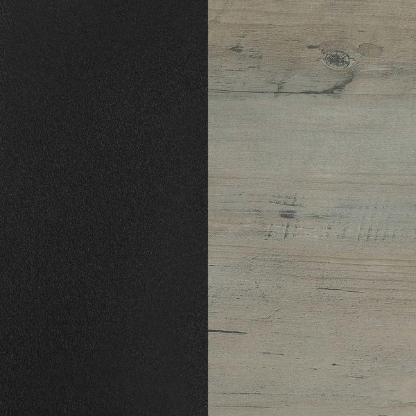 English Elm Arlette Sandy Black 2-Door Wine Cabinet with Grey Wash Top, Smooth Casters & Rustic Modern Charm B062P344941